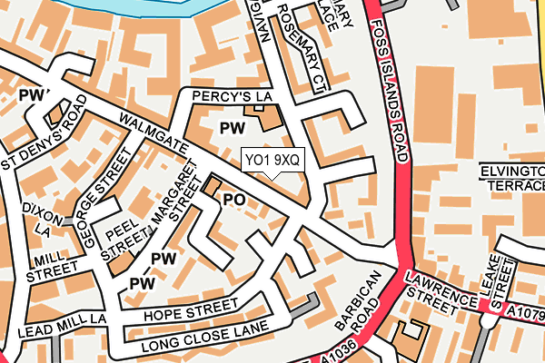 YO1 9XQ map - OS OpenMap – Local (Ordnance Survey)