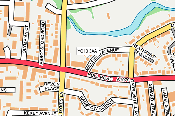 YO10 3AA map - OS OpenMap – Local (Ordnance Survey)