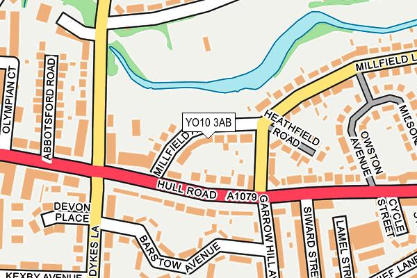 YO10 3AB map - OS OpenMap – Local (Ordnance Survey)