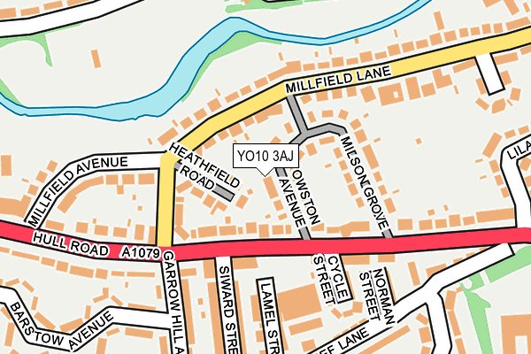 YO10 3AJ map - OS OpenMap – Local (Ordnance Survey)