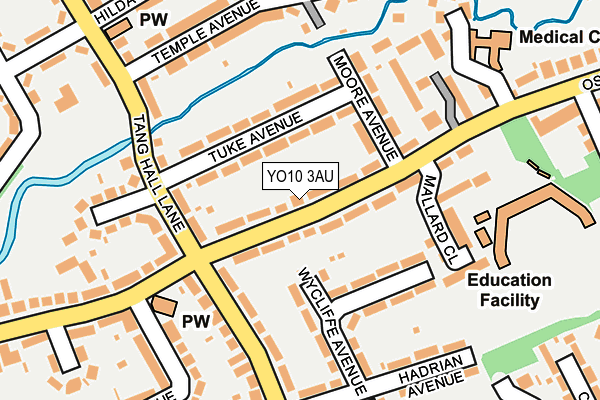 YO10 3AU map - OS OpenMap – Local (Ordnance Survey)