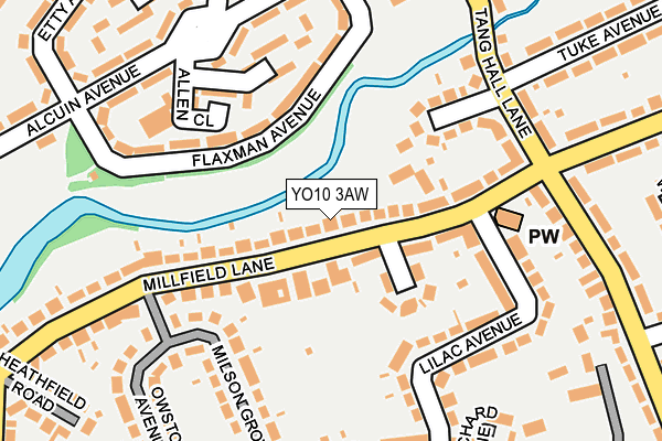 YO10 3AW map - OS OpenMap – Local (Ordnance Survey)