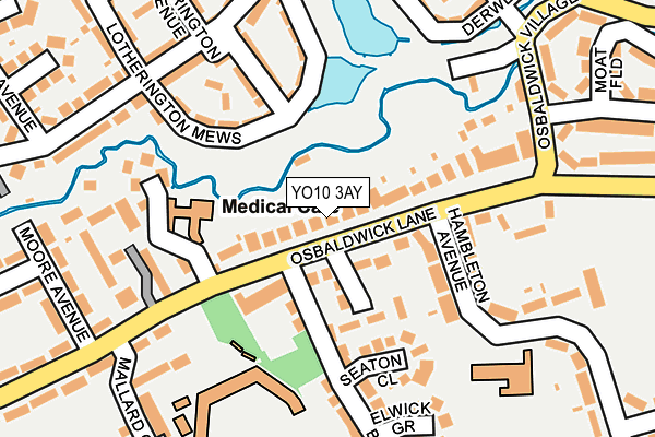 YO10 3AY map - OS OpenMap – Local (Ordnance Survey)