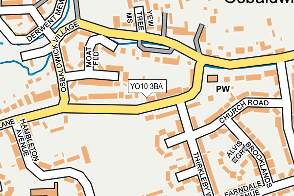 YO10 3BA map - OS OpenMap – Local (Ordnance Survey)