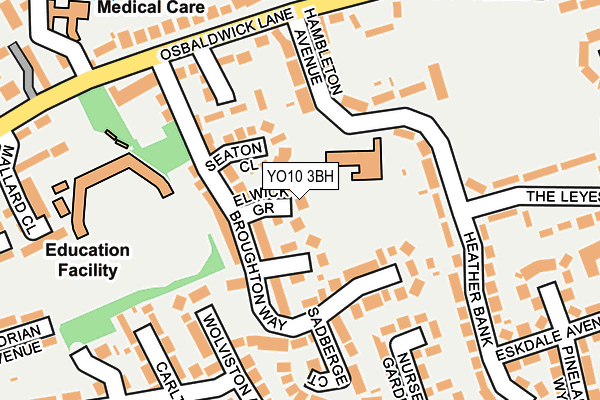 YO10 3BH map - OS OpenMap – Local (Ordnance Survey)