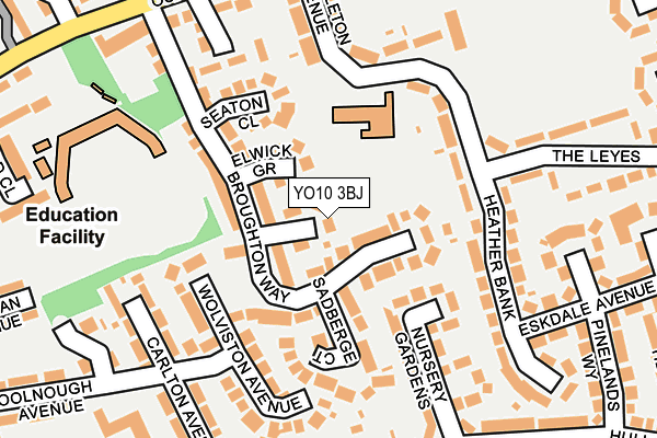 YO10 3BJ map - OS OpenMap – Local (Ordnance Survey)