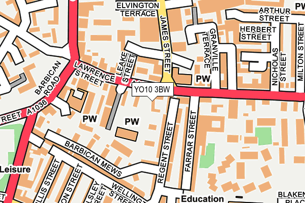 YO10 3BW map - OS OpenMap – Local (Ordnance Survey)