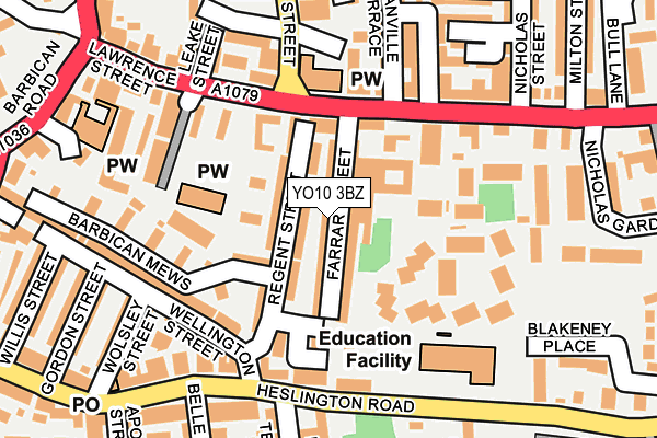 YO10 3BZ map - OS OpenMap – Local (Ordnance Survey)