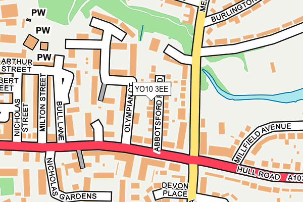 YO10 3EE map - OS OpenMap – Local (Ordnance Survey)