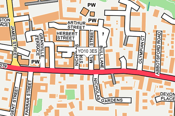 YO10 3ES map - OS OpenMap – Local (Ordnance Survey)