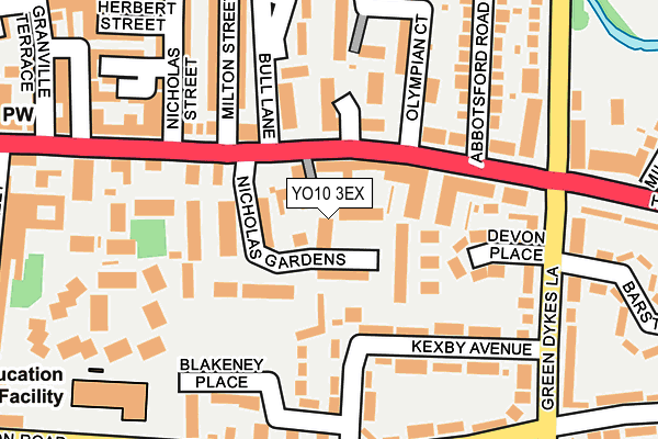 YO10 3EX map - OS OpenMap – Local (Ordnance Survey)