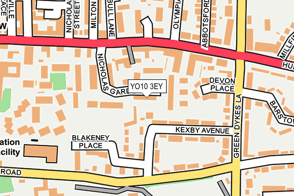 YO10 3EY map - OS OpenMap – Local (Ordnance Survey)