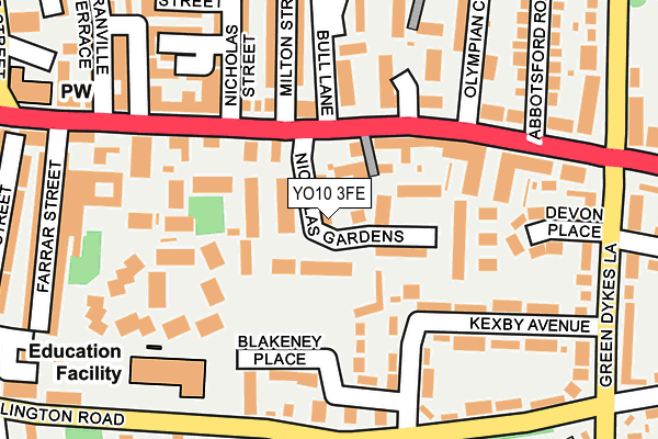 YO10 3FE map - OS OpenMap – Local (Ordnance Survey)