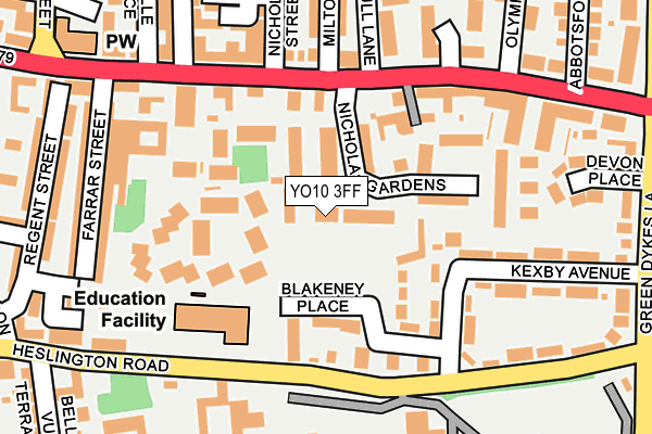 YO10 3FF map - OS OpenMap – Local (Ordnance Survey)