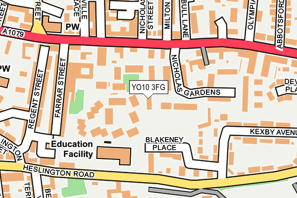 YO10 3FG map - OS OpenMap – Local (Ordnance Survey)