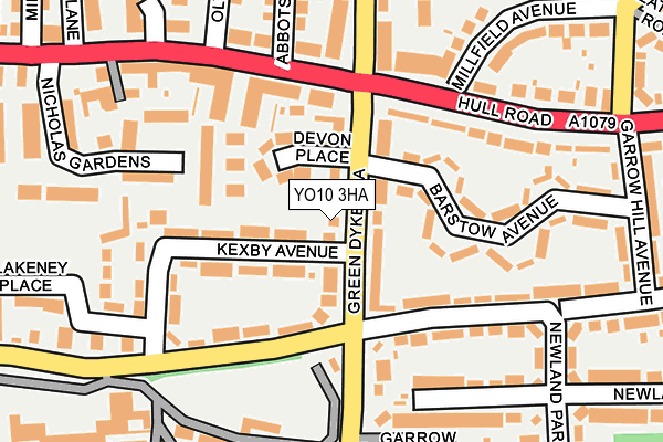 YO10 3HA map - OS OpenMap – Local (Ordnance Survey)