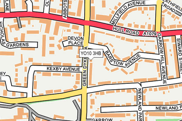 YO10 3HB map - OS OpenMap – Local (Ordnance Survey)