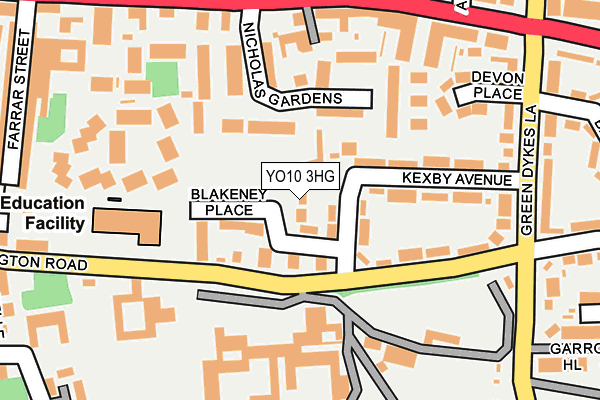 YO10 3HG map - OS OpenMap – Local (Ordnance Survey)
