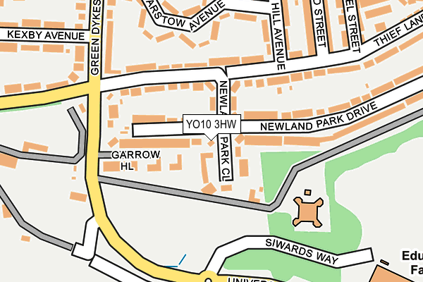 YO10 3HW map - OS OpenMap – Local (Ordnance Survey)