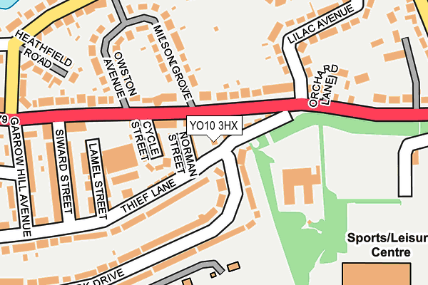 YO10 3HX map - OS OpenMap – Local (Ordnance Survey)
