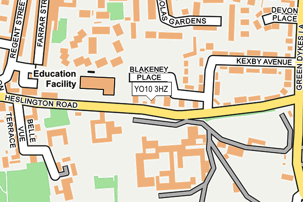 YO10 3HZ map - OS OpenMap – Local (Ordnance Survey)