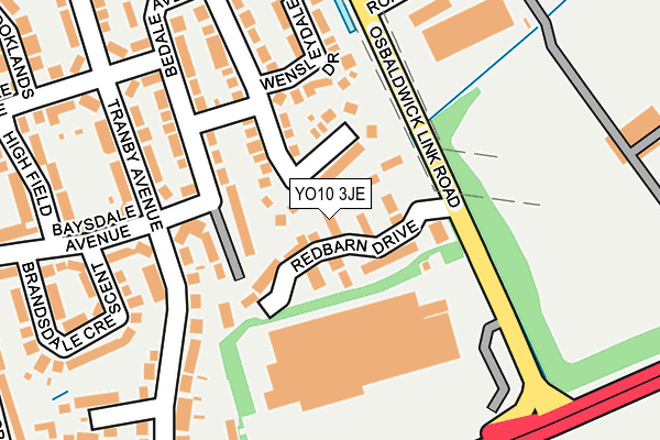 YO10 3JE map - OS OpenMap – Local (Ordnance Survey)
