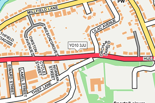 YO10 3JU map - OS OpenMap – Local (Ordnance Survey)