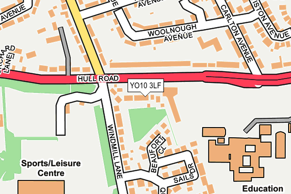 YO10 3LF map - OS OpenMap – Local (Ordnance Survey)