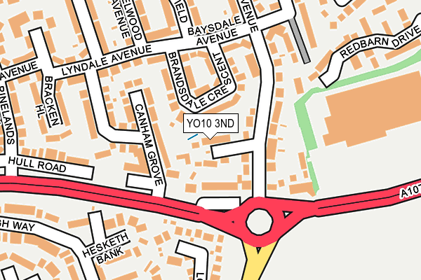 YO10 3ND map - OS OpenMap – Local (Ordnance Survey)