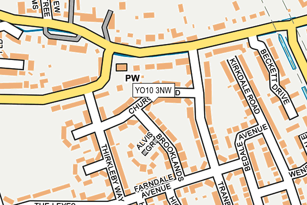 YO10 3NW map - OS OpenMap – Local (Ordnance Survey)