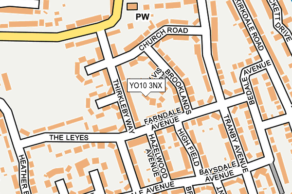 YO10 3NX map - OS OpenMap – Local (Ordnance Survey)