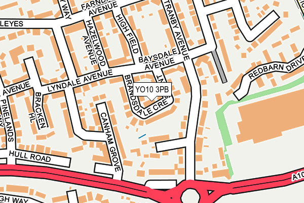 YO10 3PB map - OS OpenMap – Local (Ordnance Survey)