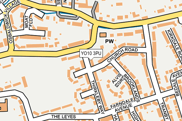 YO10 3PU map - OS OpenMap – Local (Ordnance Survey)