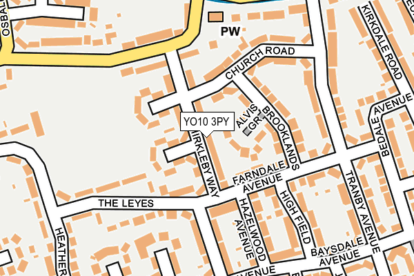 YO10 3PY map - OS OpenMap – Local (Ordnance Survey)