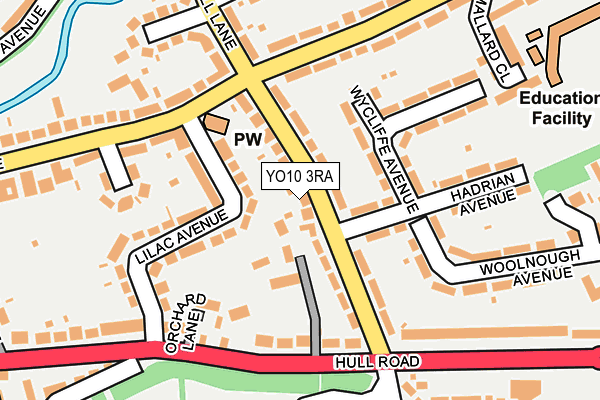 YO10 3RA map - OS OpenMap – Local (Ordnance Survey)