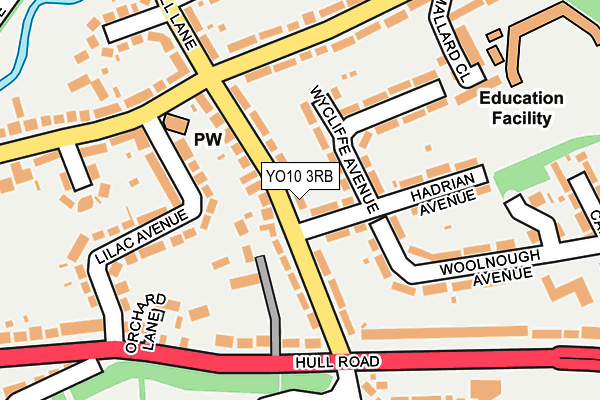 YO10 3RB map - OS OpenMap – Local (Ordnance Survey)