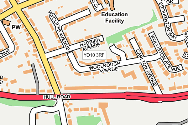 YO10 3RF map - OS OpenMap – Local (Ordnance Survey)