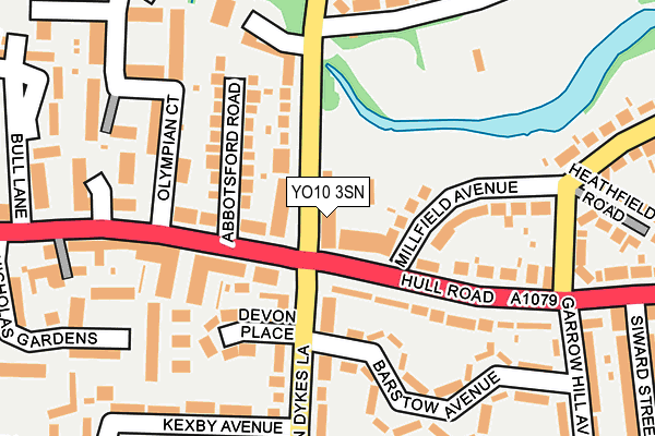 YO10 3SN map - OS OpenMap – Local (Ordnance Survey)