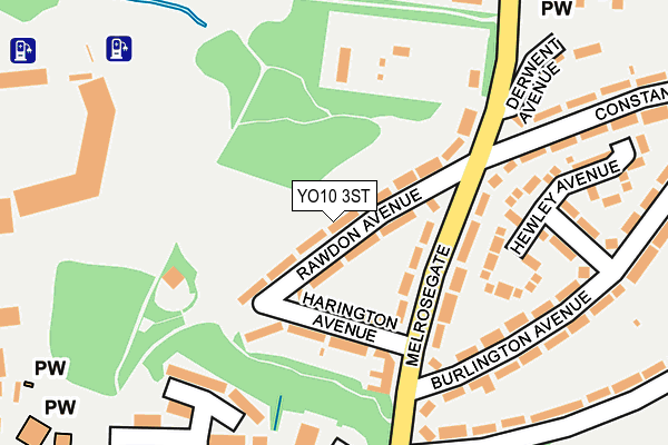 YO10 3ST map - OS OpenMap – Local (Ordnance Survey)