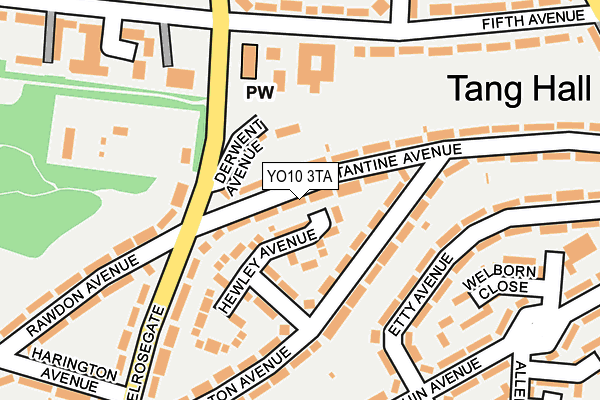 YO10 3TA map - OS OpenMap – Local (Ordnance Survey)