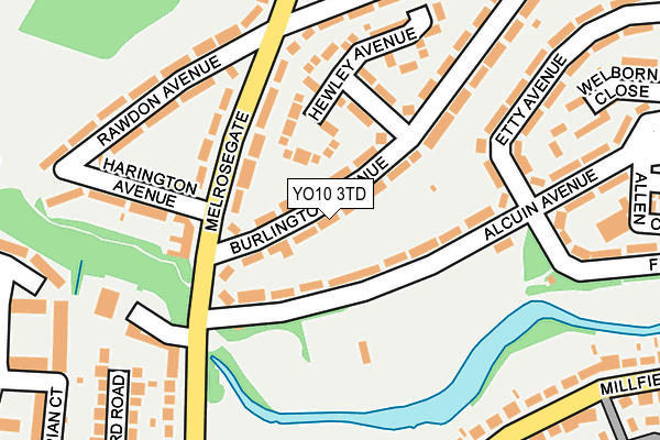 YO10 3TD map - OS OpenMap – Local (Ordnance Survey)