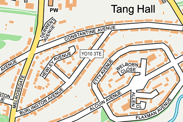 YO10 3TE map - OS OpenMap – Local (Ordnance Survey)