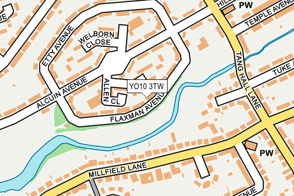 YO10 3TW map - OS OpenMap – Local (Ordnance Survey)