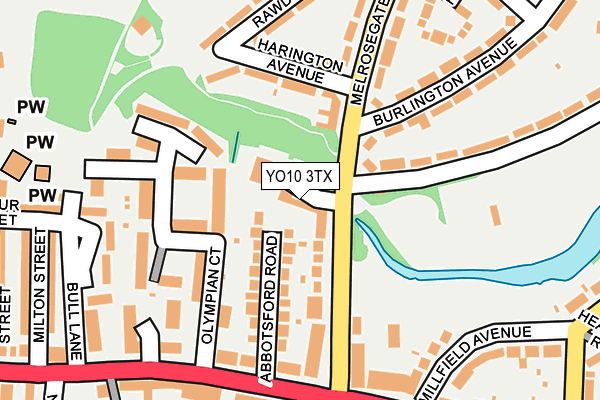 YO10 3TX map - OS OpenMap – Local (Ordnance Survey)