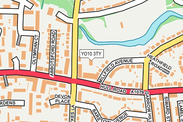 YO10 3TY map - OS OpenMap – Local (Ordnance Survey)