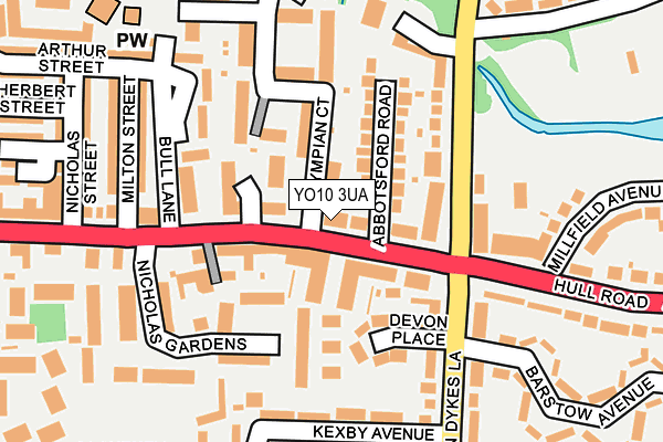YO10 3UA map - OS OpenMap – Local (Ordnance Survey)