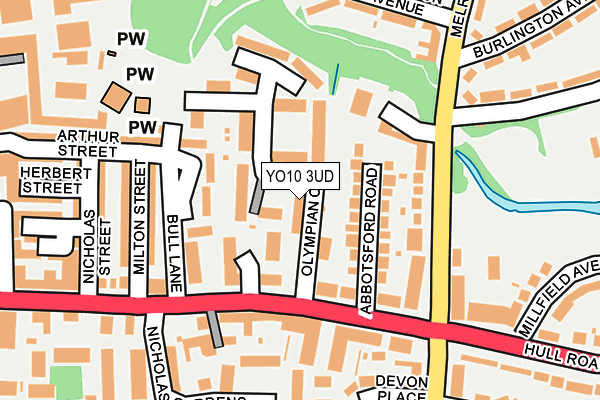 YO10 3UD map - OS OpenMap – Local (Ordnance Survey)