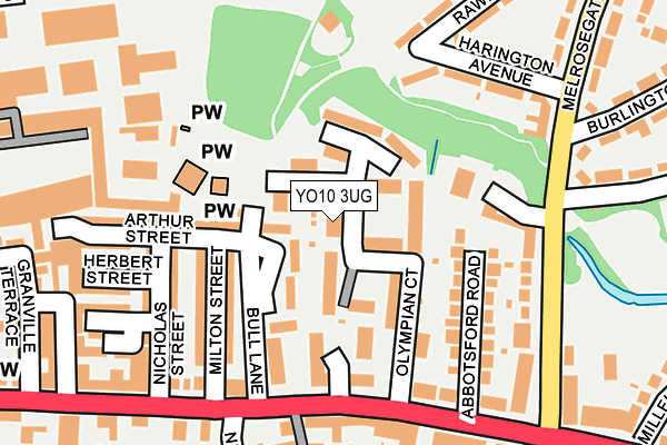 YO10 3UG map - OS OpenMap – Local (Ordnance Survey)