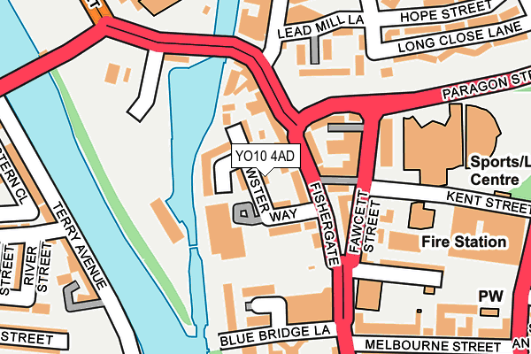 YO10 4AD map - OS OpenMap – Local (Ordnance Survey)