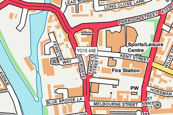 YO10 4AE map - OS OpenMap – Local (Ordnance Survey)